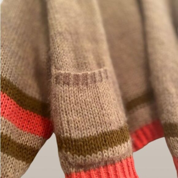 Easel Brown and Orange Striped Cardigan Sweater - Picture 6 of 10